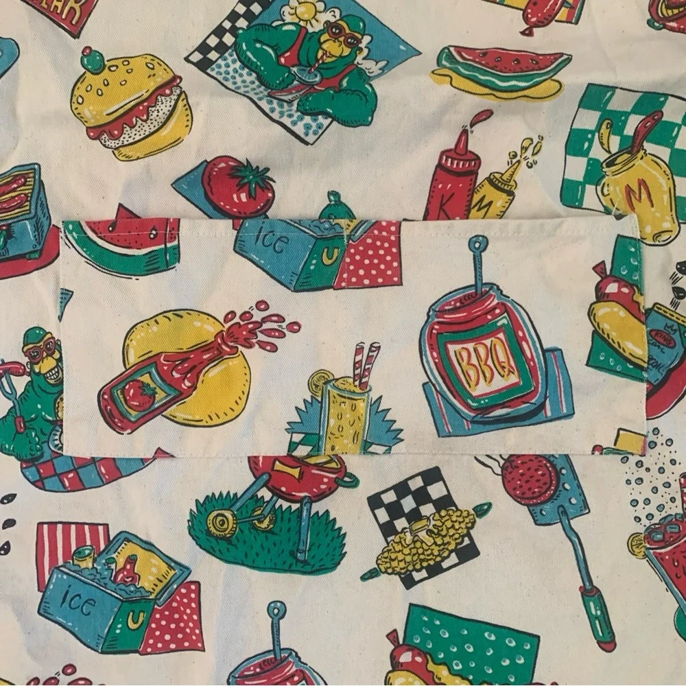 Vintage Grilla Gear Apron Outdoor BBQ Pattern Thick Cotton Fully Adjustable s-xl